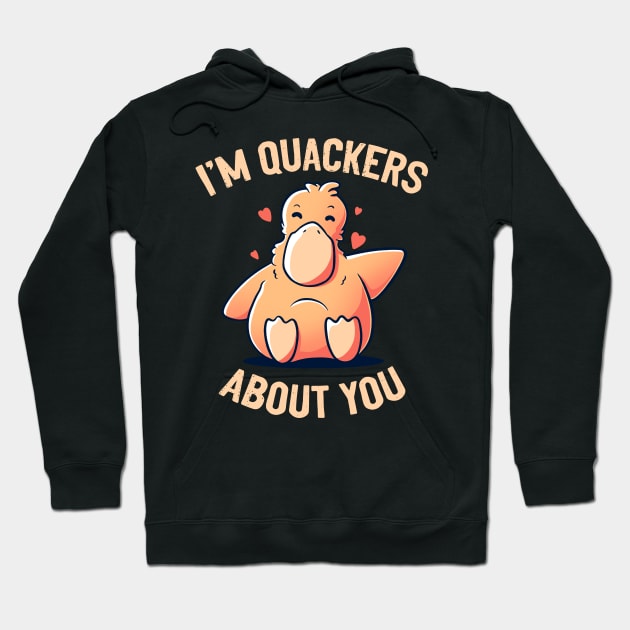 I’m Quackers About You Funny Cute Duck Gift Hoodie by eduely